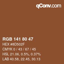 カラーコード: RGB 141 80 47 | qconv.com