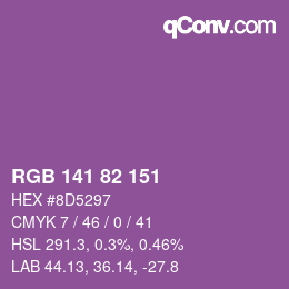 Color code: RGB 141 82 151 | qconv.com