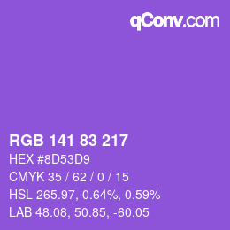 Color code: RGB 141 83 217 | qconv.com