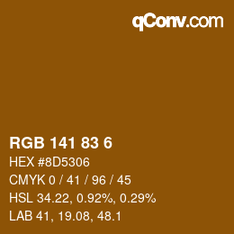 Color code: RGB 141 83 6 | qconv.com