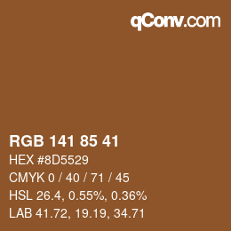 Farbcode: RGB 141 85 41 | qconv.com