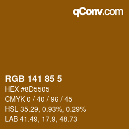 Color code: RGB 141 85 5 | qconv.com