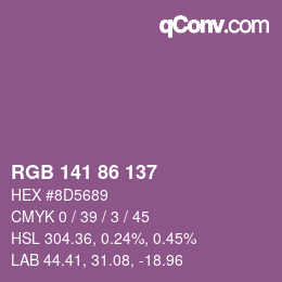 颜色代码: RGB 141 86 137 | qconv.com