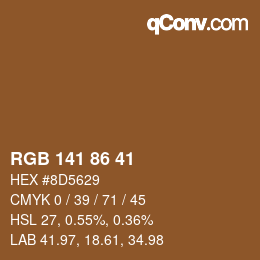 カラーコード: RGB 141 86 41 | qconv.com