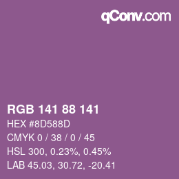 颜色代码: RGB 141 88 141 | qconv.com