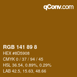 カラーコード: RGB 141 89 8 | qconv.com