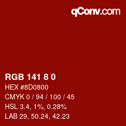 カラーコード: RGB 141 8 0 | qconv.com