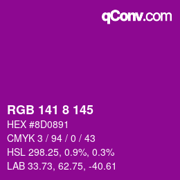 Color code: RGB 141 8 145 | qconv.com