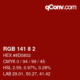 颜色代码: RGB 141 8 2 | qconv.com