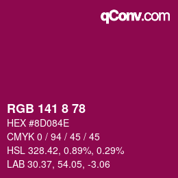 Color code: RGB 141 8 78 | qconv.com
