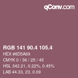 カラーコード: RGB 141 90.4 105.4 | qconv.com