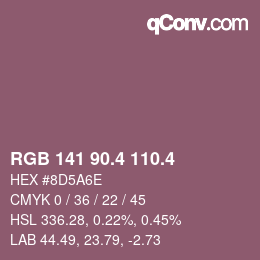 カラーコード: RGB 141 90.4 110.4 | qconv.com
