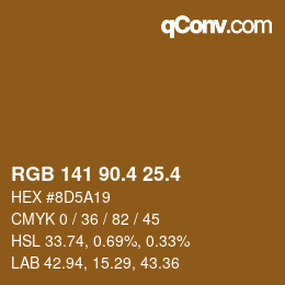 カラーコード: RGB 141 90.4 25.4 | qconv.com