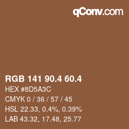 カラーコード: RGB 141 90.4 60.4 | qconv.com