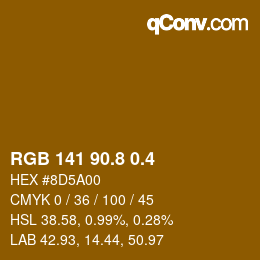 カラーコード: RGB 141 90.8 0.4 | qconv.com
