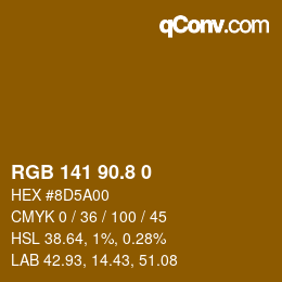 Color code: RGB 141 90.8 0 | qconv.com