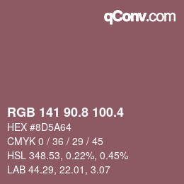 カラーコード: RGB 141 90.8 100.4 | qconv.com