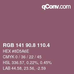 カラーコード: RGB 141 90.8 110.4 | qconv.com