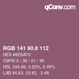 Color code: RGB 141 90.8 112 | qconv.com