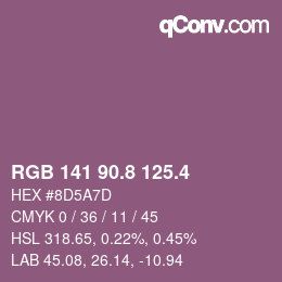 カラーコード: RGB 141 90.8 125.4 | qconv.com