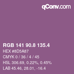 カラーコード: RGB 141 90.8 135.4 | qconv.com