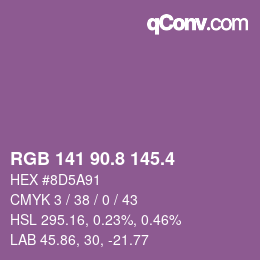 カラーコード: RGB 141 90.8 145.4 | qconv.com