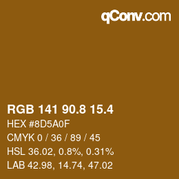 カラーコード: RGB 141 90.8 15.4 | qconv.com