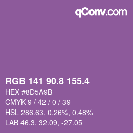 カラーコード: RGB 141 90.8 155.4 | qconv.com