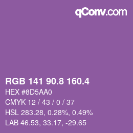 カラーコード: RGB 141 90.8 160.4 | qconv.com