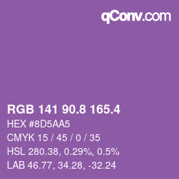 カラーコード: RGB 141 90.8 165.4 | qconv.com