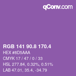 カラーコード: RGB 141 90.8 170.4 | qconv.com