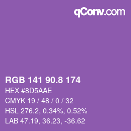 カラーコード: RGB 141 90.8 174 | qconv.com