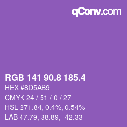 カラーコード: RGB 141 90.8 185.4 | qconv.com