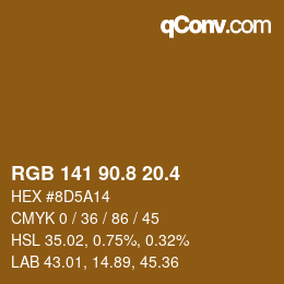 カラーコード: RGB 141 90.8 20.4 | qconv.com