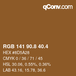 カラーコード: RGB 141 90.8 40.4 | qconv.com