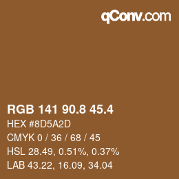 カラーコード: RGB 141 90.8 45.4 | qconv.com