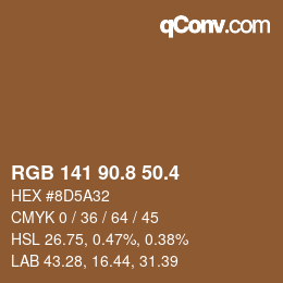 カラーコード: RGB 141 90.8 50.4 | qconv.com