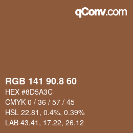 カラーコード: RGB 141 90.8 60 | qconv.com