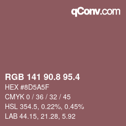 カラーコード: RGB 141 90.8 95.4 | qconv.com