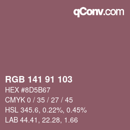 Color code: RGB 141 91 103 | qconv.com