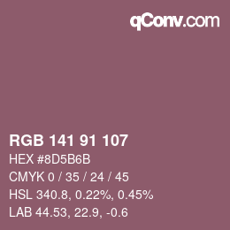 Color code: RGB 141 91 107 | qconv.com