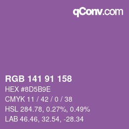 カラーコード: RGB 141 91 158 | qconv.com