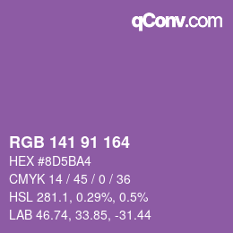 カラーコード: RGB 141 91 164 | qconv.com