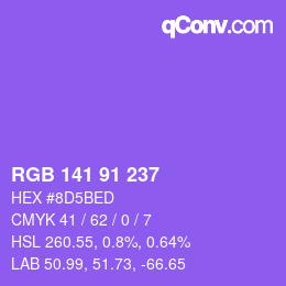 Color code: RGB 141 91 237 | qconv.com