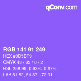Color code: RGB 141 91 249 | qconv.com