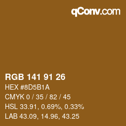 Color code: RGB 141 91 26 | qconv.com