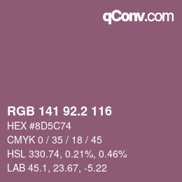 カラーコード: RGB 141 92.2 116 | qconv.com