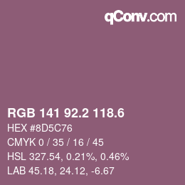 カラーコード: RGB 141 92.2 118.6 | qconv.com