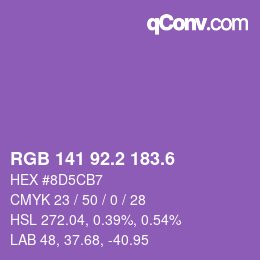 カラーコード: RGB 141 92.2 183.6 | qconv.com