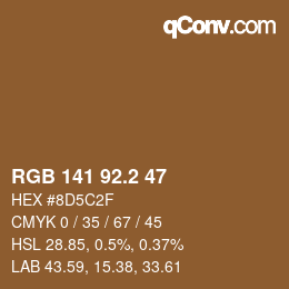 カラーコード: RGB 141 92.2 47 | qconv.com